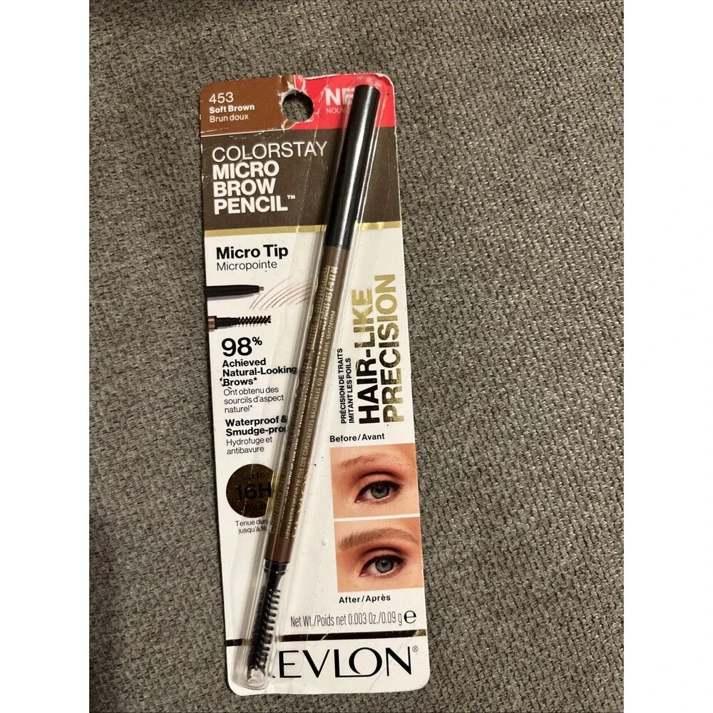 REVLON ColorStay Micro Brow Pencil w/Spoolie #453 SOFT BROWN